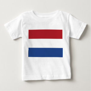 Camiseta Para Bebê Baby T-Shirt com bandeira dos Países Baixos