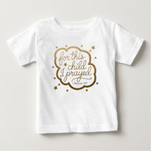 Camiseta Para Bebê Baby T-Shirt com Bíblia verso 1 Samuel 1:27