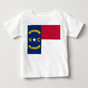 Camiseta Para Bebê Baby T Shirt com Flag da Carolina do Norte