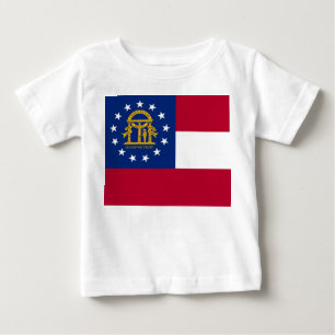 Camiseta Para Bebê Baby T Shirt com Flag da Georgia, EUA