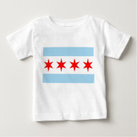 Baby T Shirt com Flag de Chicago, Illinois