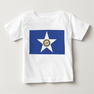 Camiseta Para Bebê Baby T-Shirt com Flag de Houston, EUA