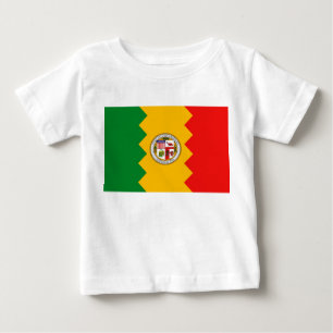 Camiseta Para Bebê Baby T-Shirt com Flag de Los Angeles, EUA