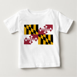 Camiseta Para Bebê Baby T shirt com Flag de Maryland, EUA