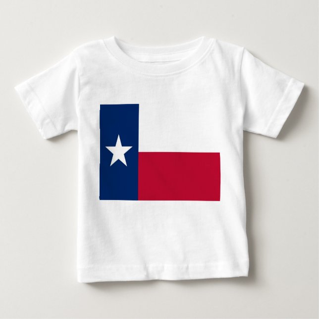 Camiseta Para Bebê Baby T Shirt com Flag do Texas, EUA (Frente)