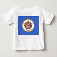 Baby T shirt com Flag of Minnesota, EUA