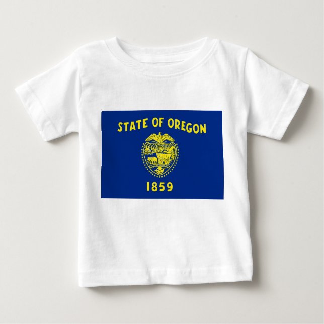 Camiseta Para Bebê Baby T shirt com Flag of Oregon (Frente)