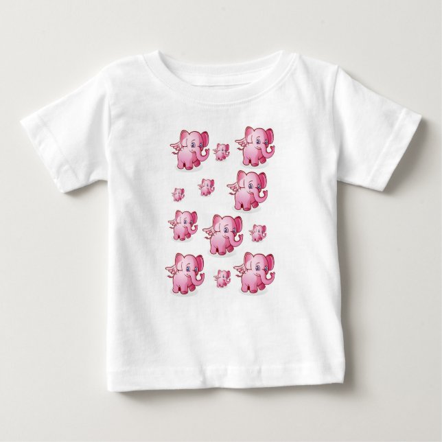 Camiseta Para Bebê Baby T-Shirt Elephant (Frente)