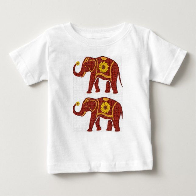 Camiseta Para Bebê Baby T-Shirt Elephant (Frente)