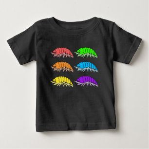 Camiseta Para Bebê Baby T-Shirt - Insetos de pílula arco-íris (vívido