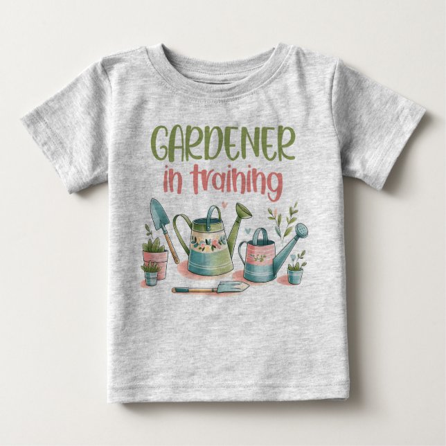 Camiseta Para Bebê Baby T-Shirt - Jardineiro em formação (Frente)
