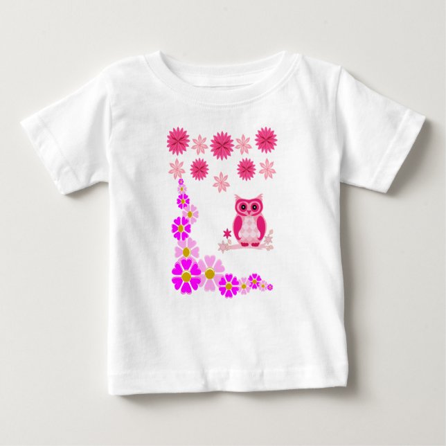Camiseta Para Bebê Baby T-Shirt Owl (Frente)