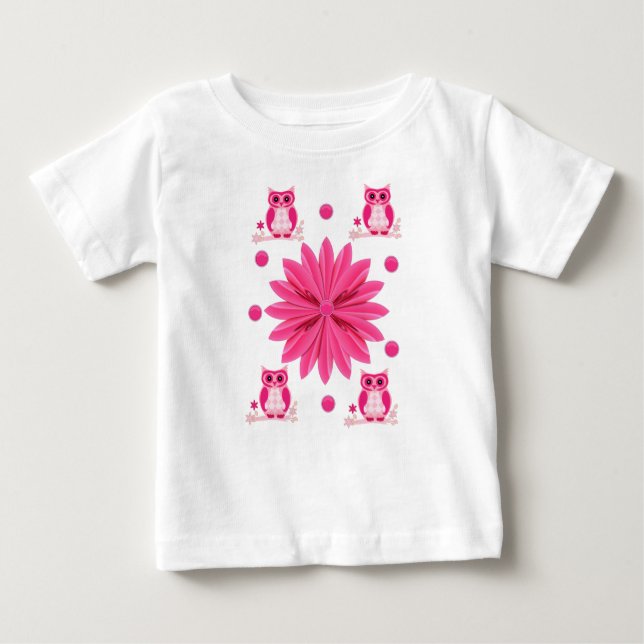 Camiseta Para Bebê Baby T-Shirt Owl (Frente)