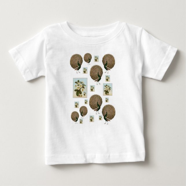 Camiseta Para Bebê Baby T-Shirt Peacock (Frente)