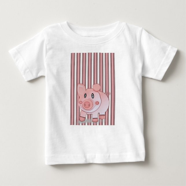 Camiseta Para Bebê Baby T-Shirt Pig (Frente)