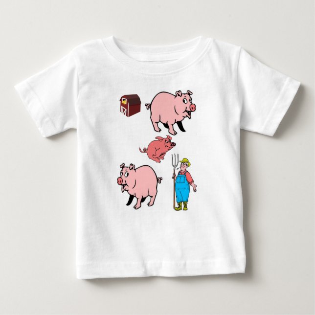 Camiseta Para Bebê Baby T-Shirt Pig (Frente)