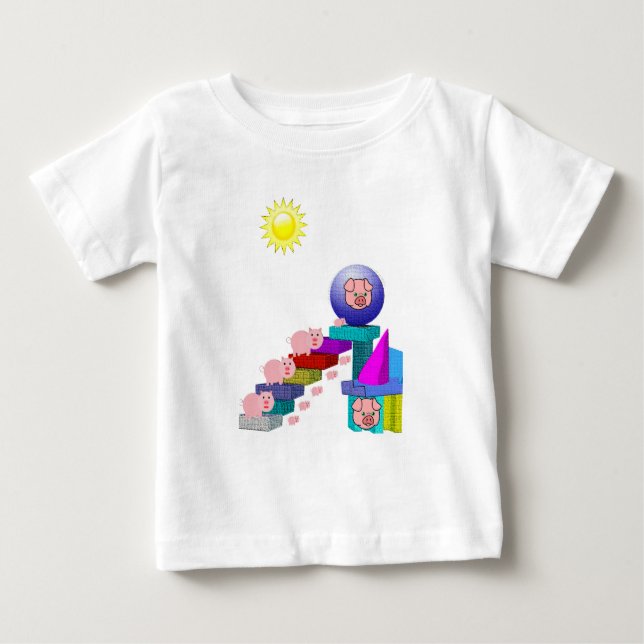Camiseta Para Bebê Baby T-Shirt Pig (Frente)