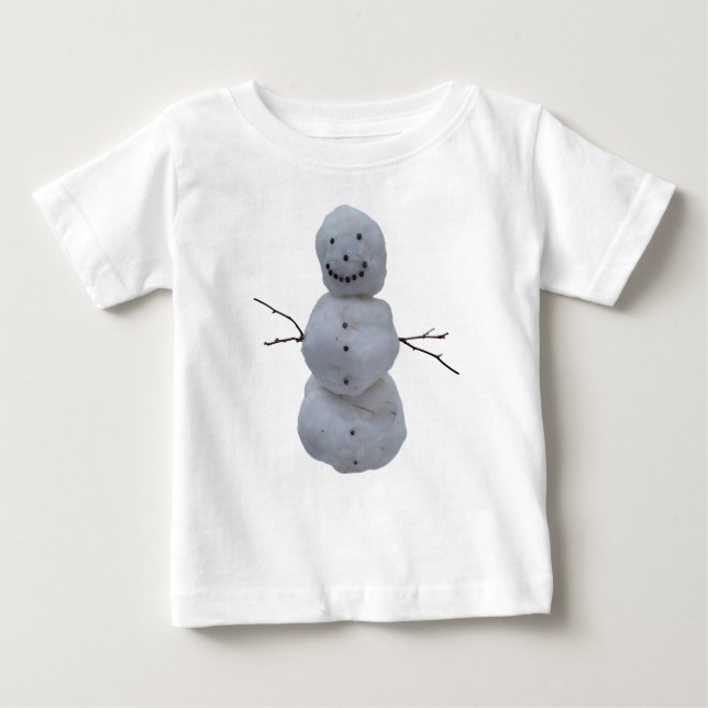 Camiseta Para Bebê Baby T-Shirt - Snowman (Frente)