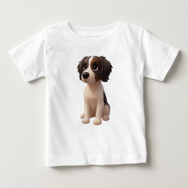 Camiseta Para Bebê Baby T Shirt Sprollie Puppy (Frente)
