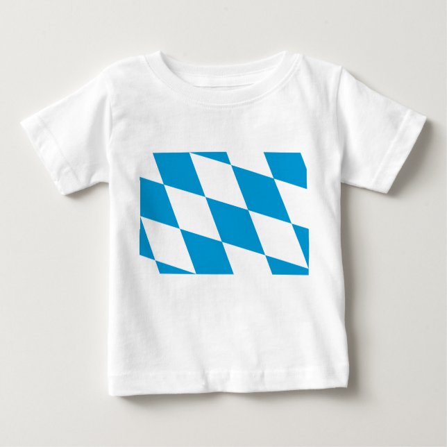 Camiseta Para Bebê Baby T-Shirt with Flag of Bavaria, Alemanha (Frente)