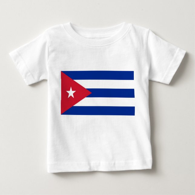 Camiseta Para Bebê Baby T-Shirt with Flag of Cuba (Frente)