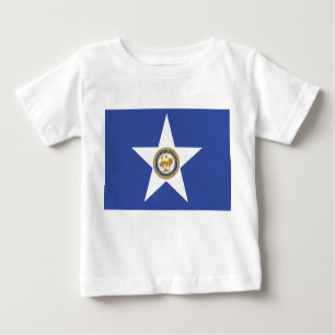 Camiseta Para Bebê Baby T-Shirt with Flag of Houston, EUA