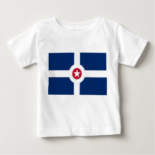 Camiseta Para Bebê Baby T-Shirt with Flag of Indianapolis City, EUA