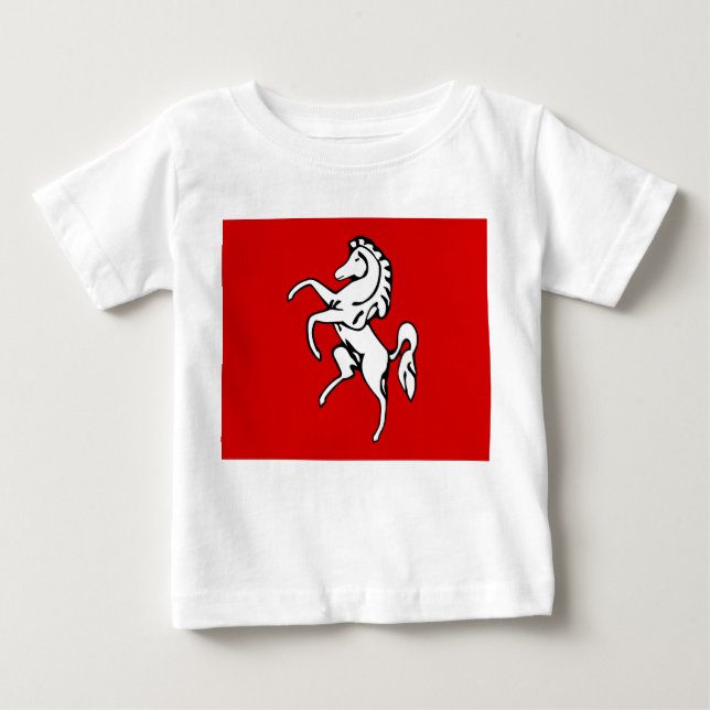 Camiseta Para Bebê Baby T-Shirt with Flag of Kent, Inglaterra (Frente)