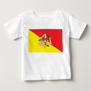 Camiseta Para Bebê Baby T-Shirt with Flag of Sicily, Itália