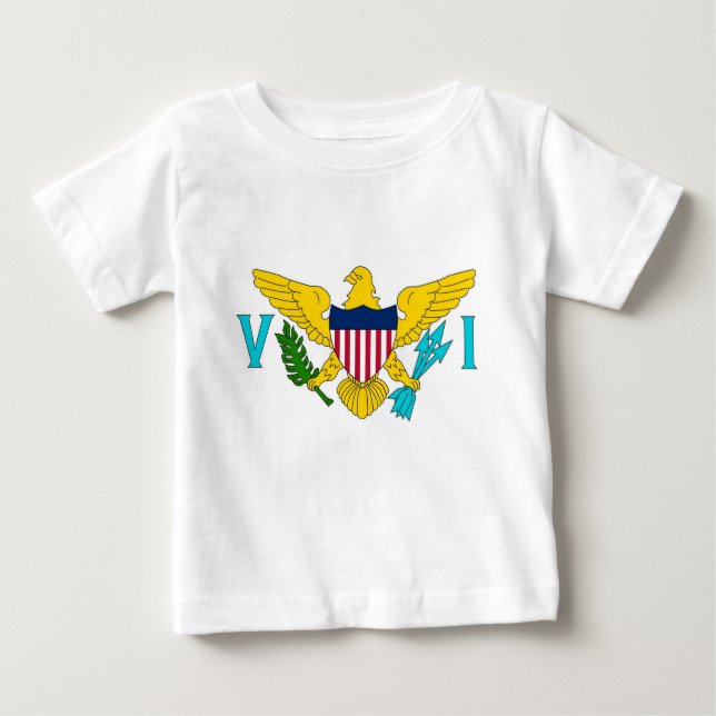 Camiseta Para Bebê Baby T Shirt with Flag of Virgin Islands, EUA (Frente)