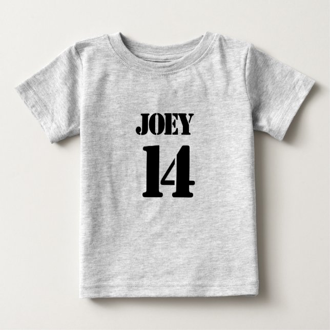 Camiseta Para Bebê Baby Team Jersey Number Baby T-Shirt (Frente)