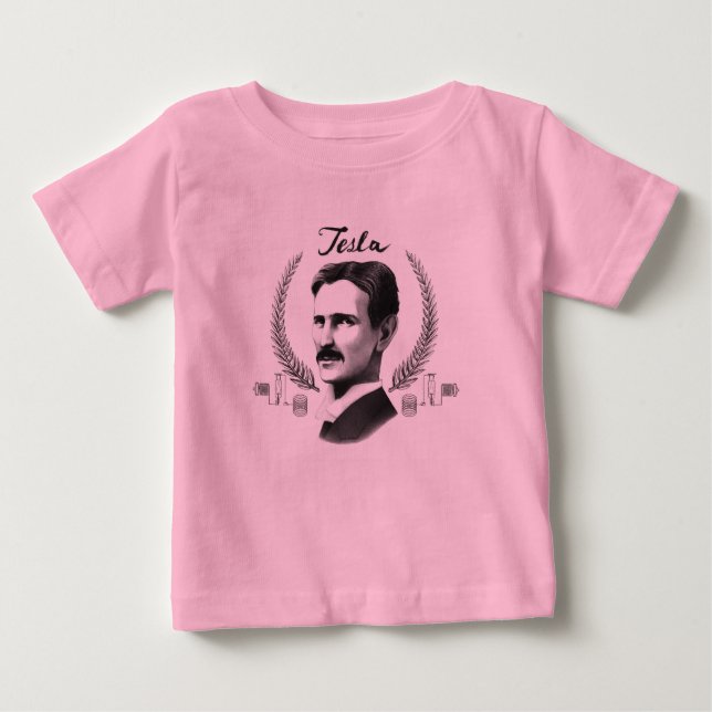 Camiseta Para Bebê Baby Tesla Organic (Frente)