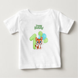 Camiseta Para Bebê Baby Tshirt - First Birthday Baby
