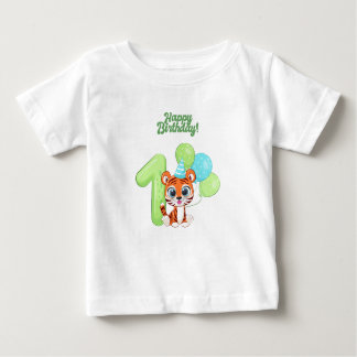 Camiseta Para Bebê Baby Tshirt - First Birthday Baby