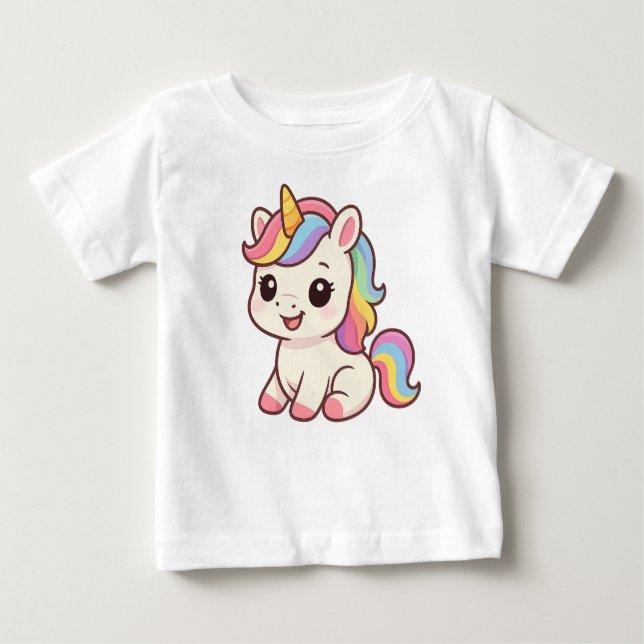 Camiseta Para Bebê Baby Unicorn (Frente)