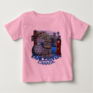 Camiseta Para Bebê Baby Vancouver Shirt Orgânico Vancouver Creeper