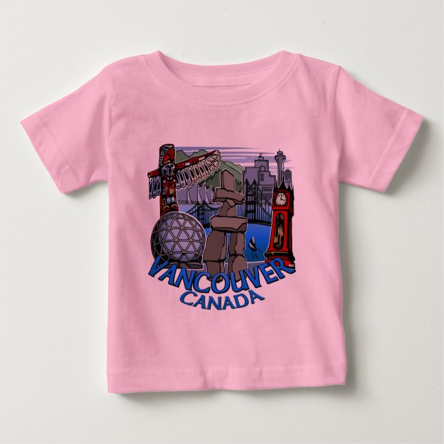 Camiseta Para Bebê Baby Vancouver Shirt Orgânico Vancouver Creeper (Frente)