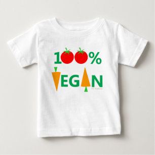 Camiseta Para Bebê Baby Vegan Cute Cartoon Vegetais Humorísticos