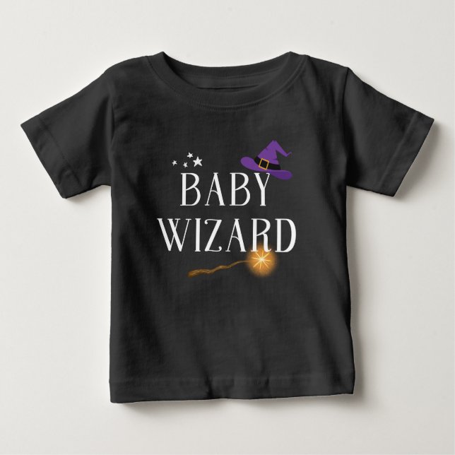 Camiseta Para Bebê Baby Wizard - Family Matching Halloween (Frente)