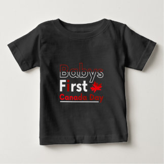 Camiseta Para Bebê Babys first Canada day