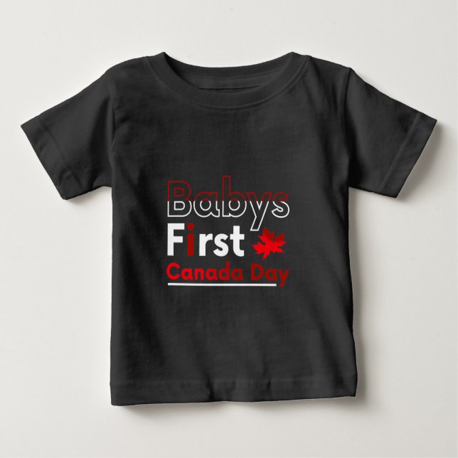 Camiseta Para Bebê Babys first Canada day (Frente)