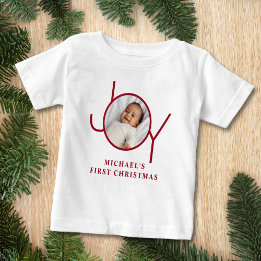 Camiseta Para Bebê Baby's First Christmas 