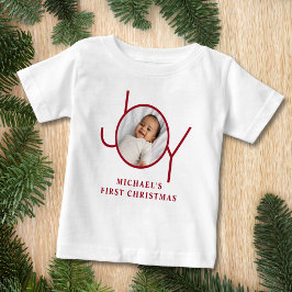 Camiseta Para Bebê Baby's First Christmas