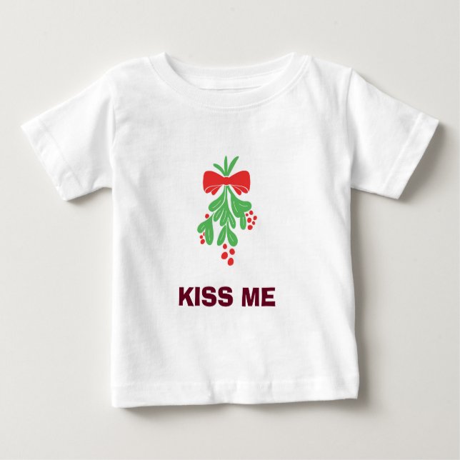 CAMISETA PARA BEBÊ BABY'S MISTLETOE/KISS ME T-SHIRT (Frente)