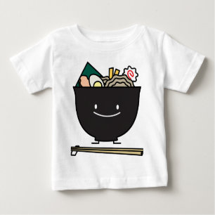 Camiseta Para Bebê Bacia feliz dos Ramen