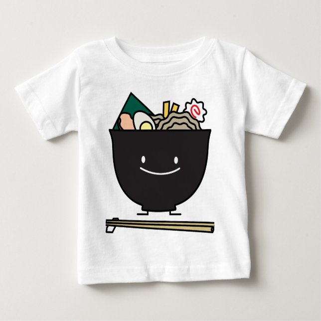 Camiseta Para Bebê Bacia feliz dos Ramen (Frente)
