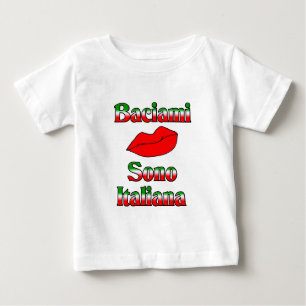 Camiseta Para Bebê Baciami Sono Italiana (me beije que eu sou