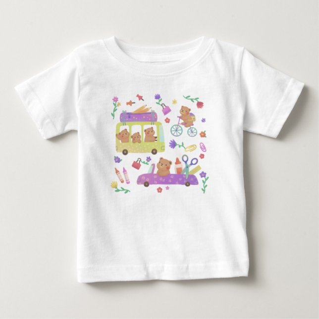 Camiseta Para Bebê Back to School: Teddy's Ready for School (Frente)