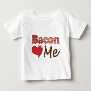 Camiseta Para Bebê Bacon me ama