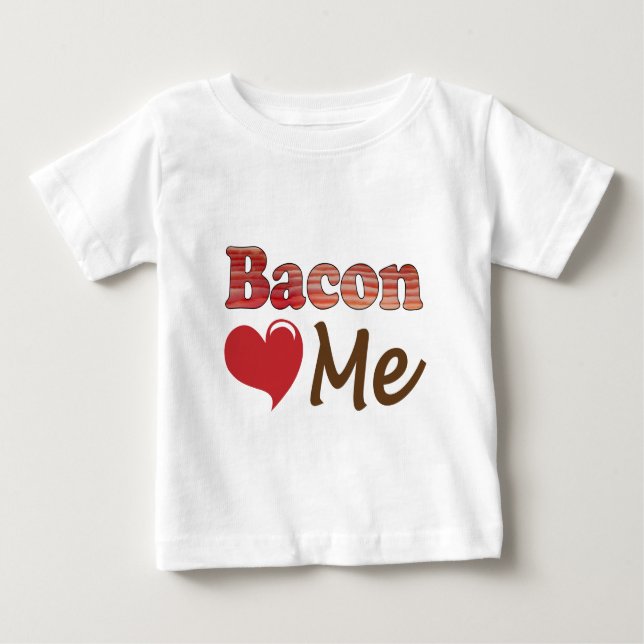 Camiseta Para Bebê Bacon me ama (Frente)